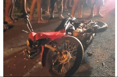 Motocicleta envolvida no acidente