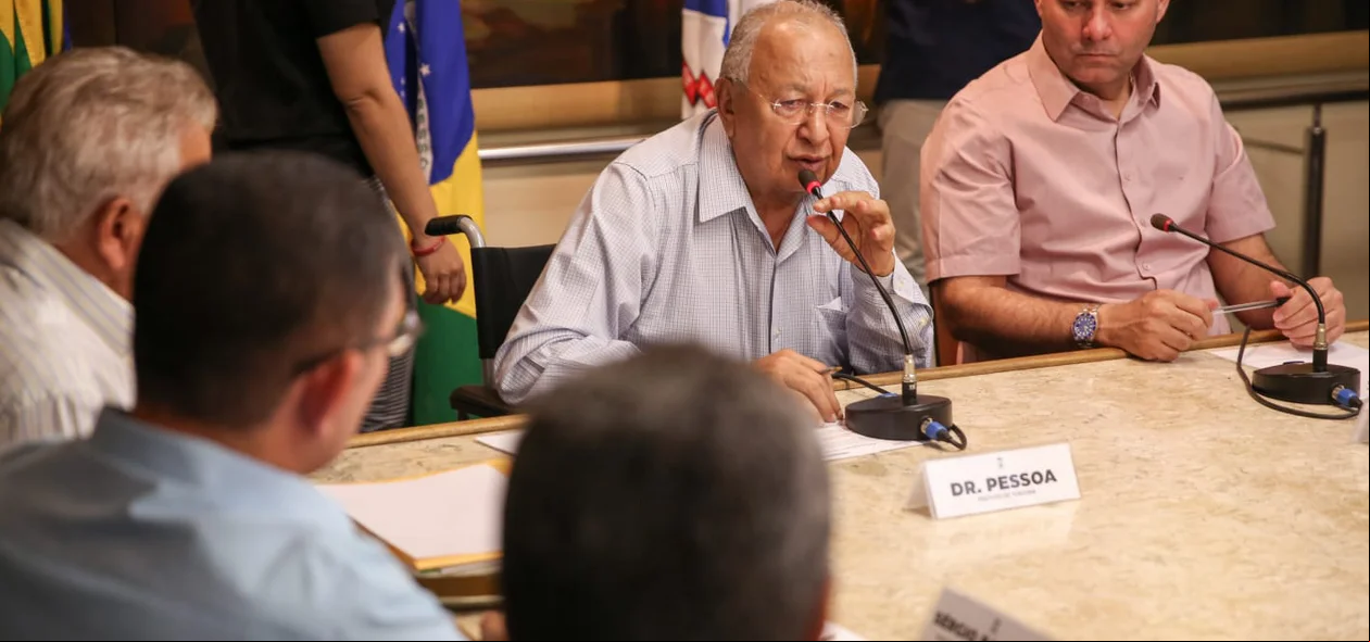 Prefeito Dr. Pessoa durante seu pronunciamento
