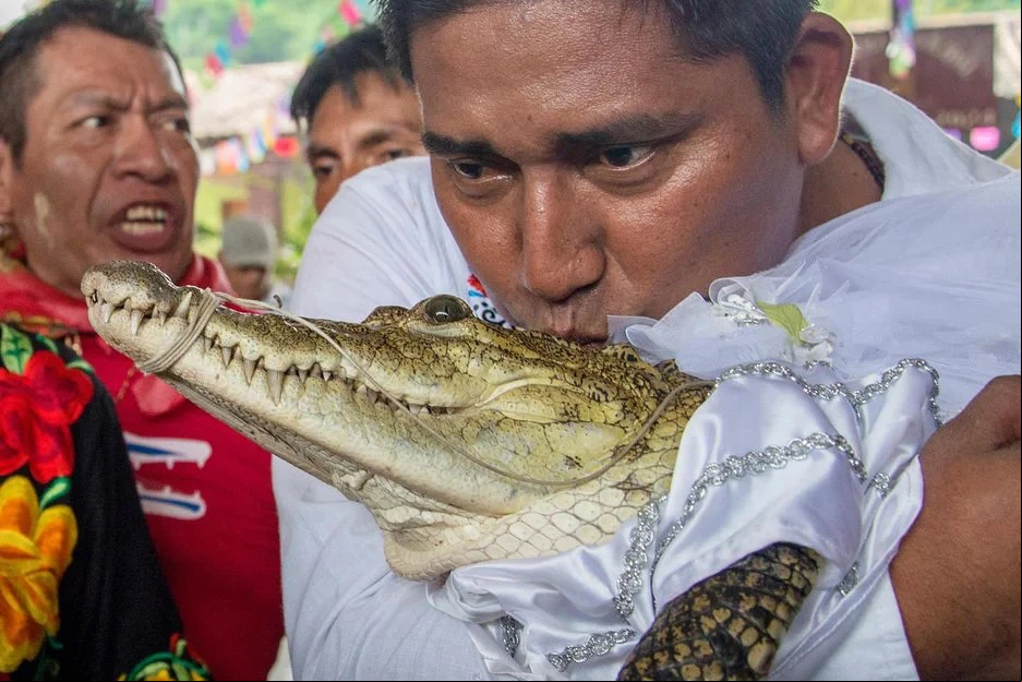 Víctor Hugo Sosa selou o casamento com um beijo no animal