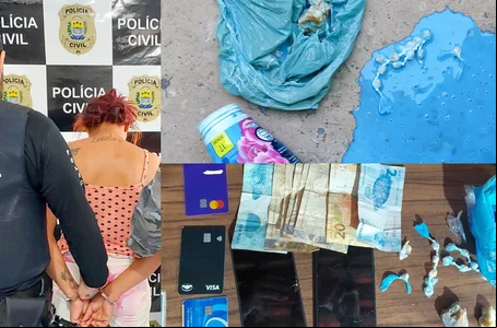 Mulher presa e ilícitos apreendidos em Redenção do Gurgueia