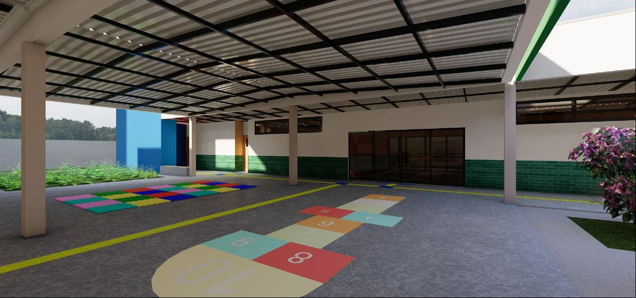 Pátio da unidade escolar