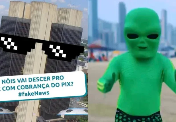 A postagem foi acompanhada de hashtags como #SaiDeMimFakeNews e #FakeNews