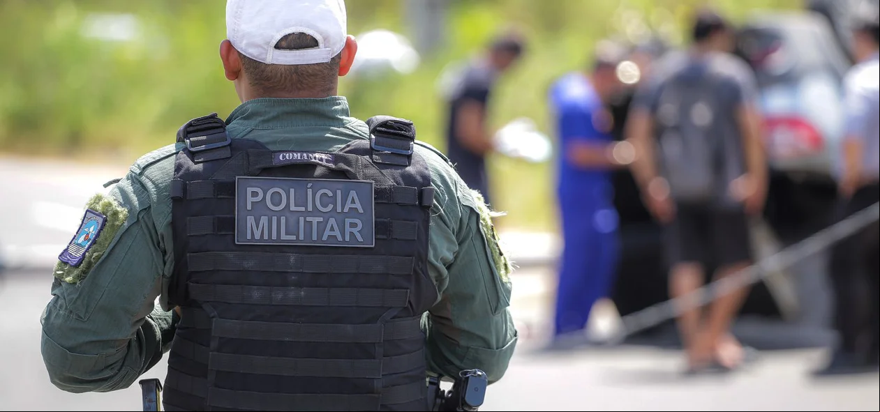 Polícia Militar no local do acidente