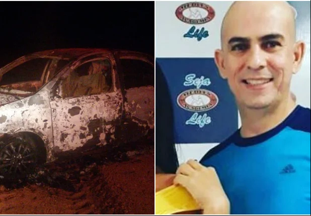 Carro incendiado de Macelo Henrique