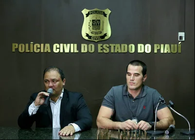 Delegado geral Luccy Keiko  e o coordenador do GPE, Matheus Zanatta 