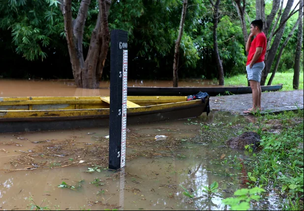 Nível da água sobe no Encontro dos Rios em Teresina