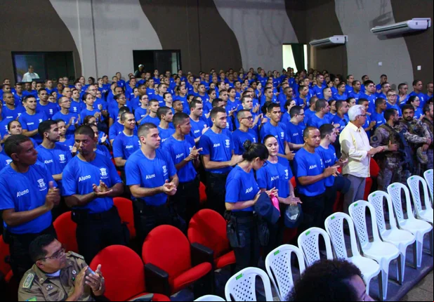 Aula do curso de formação da Guarda Municipal de Teresina